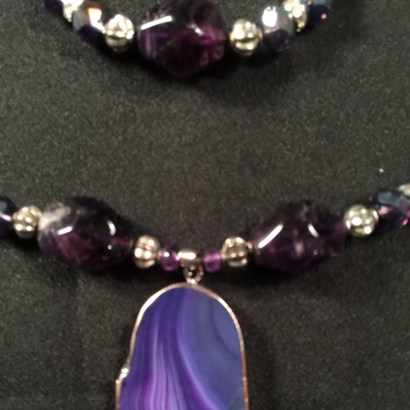 Amethyst parure 3 item set - Picture 5 of 8